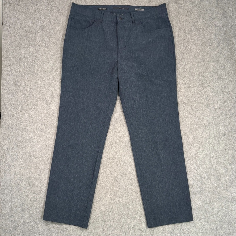 Alberto Blue Ceramica Comfort Fit Straight Leg Dress‎ Pants Men's Size 54 US 38
